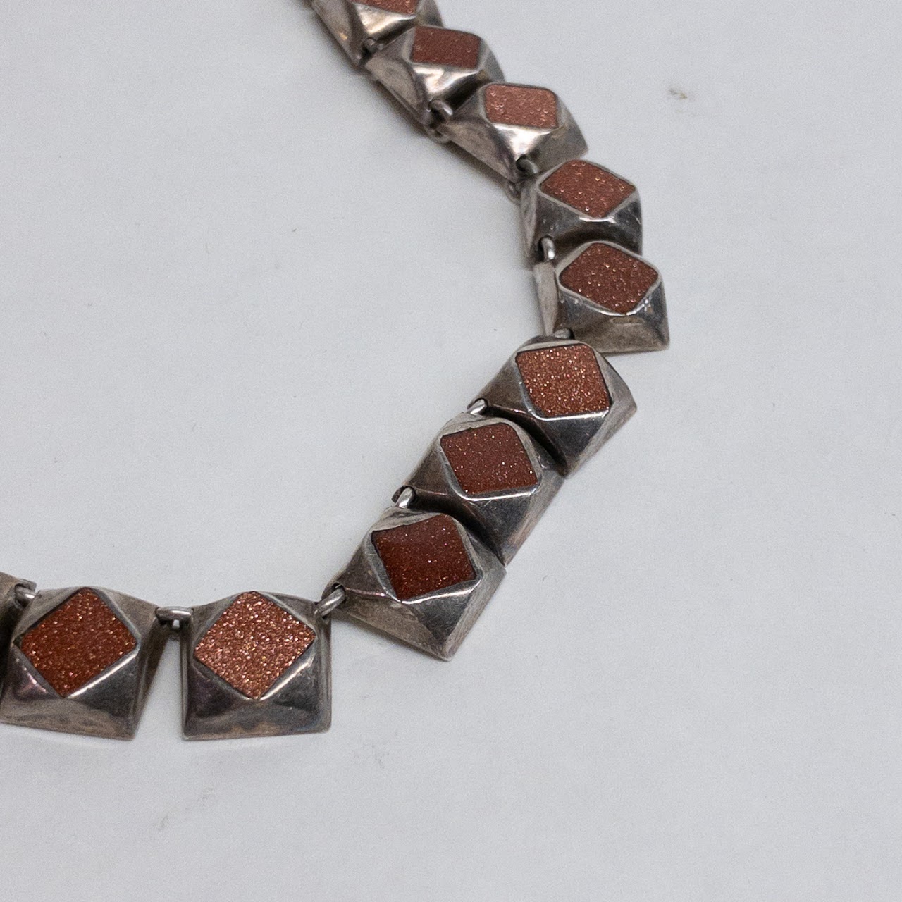 Sterling Silver & Goldstone J. Comes Necklace