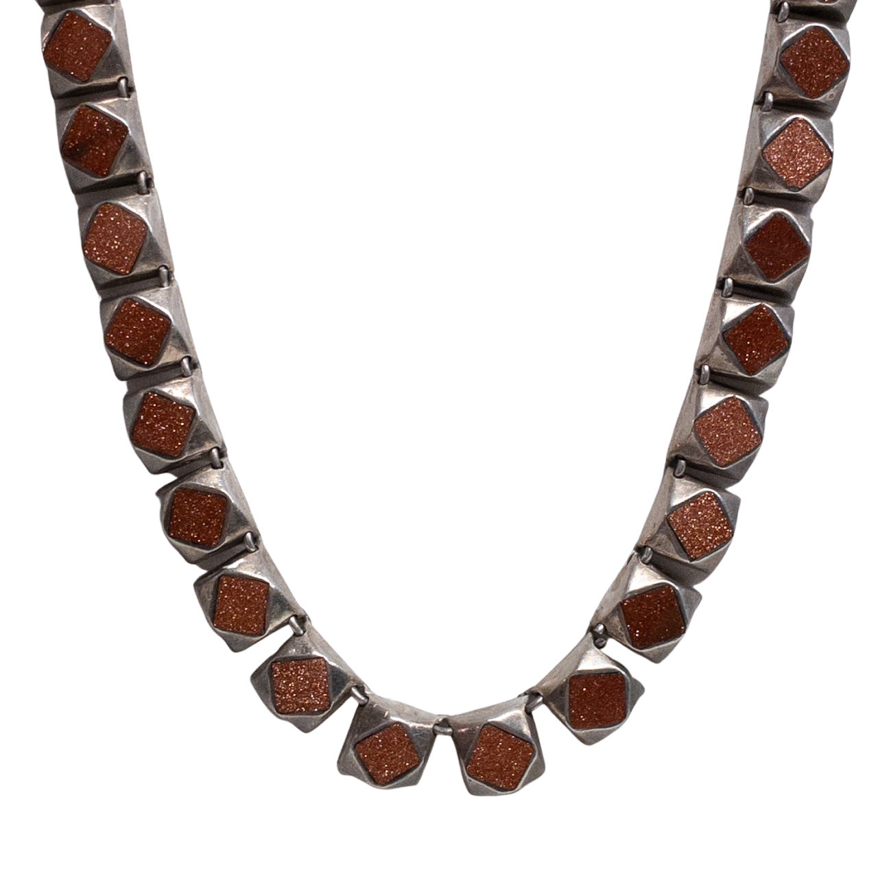 Sterling Silver & Goldstone J. Comes Necklace