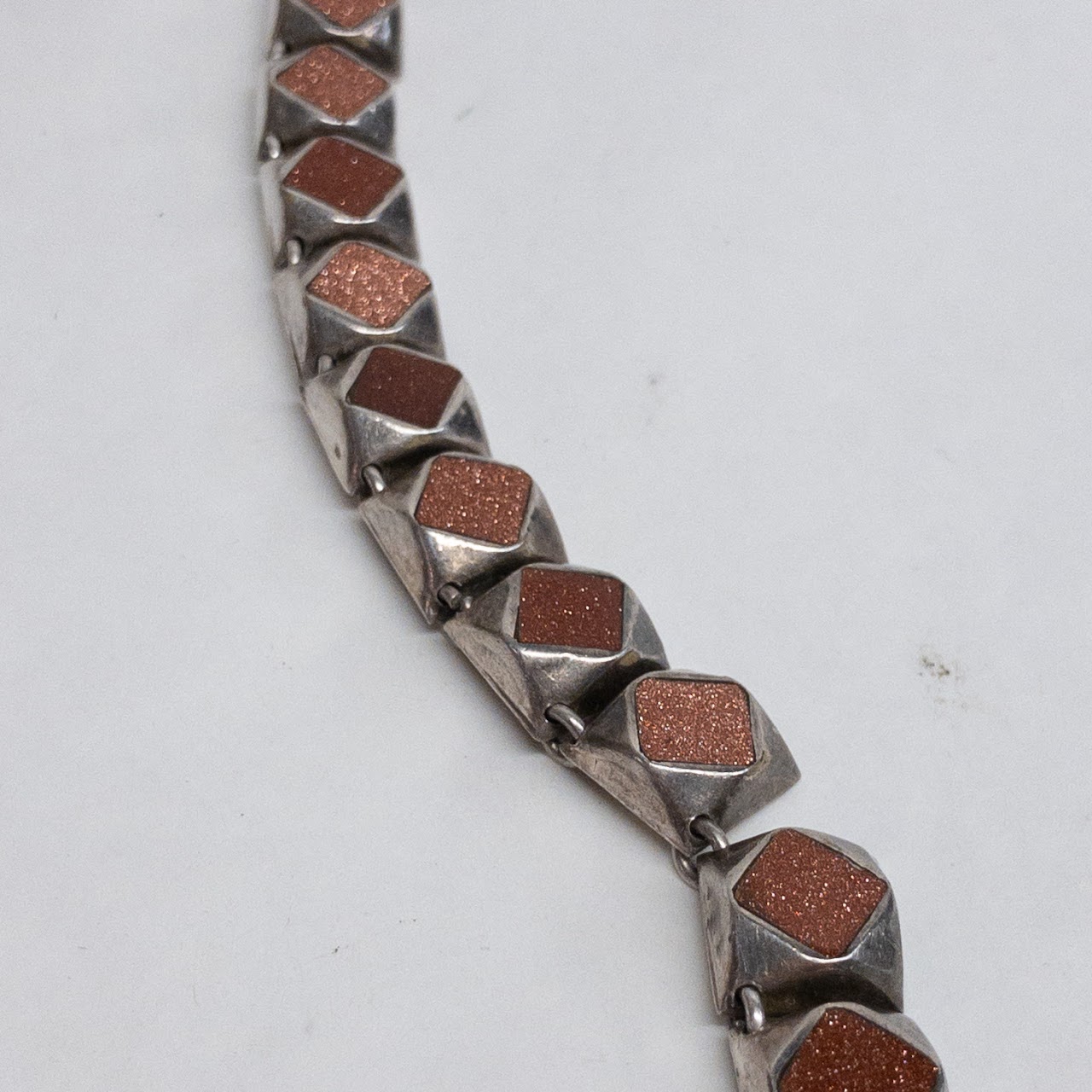 Sterling Silver & Goldstone J. Comes Necklace