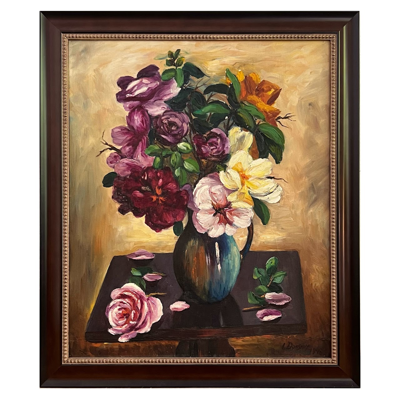 Donskoy Signed Still Life Oil Painting, 1948