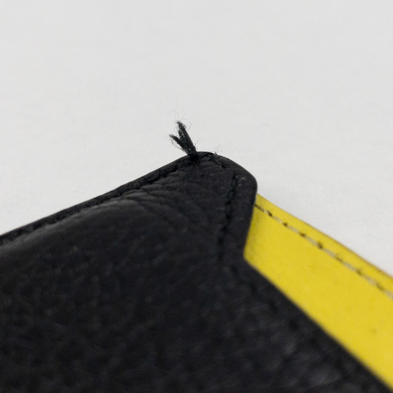 Céline Black & Yellow Two-Pocket Card Wallet