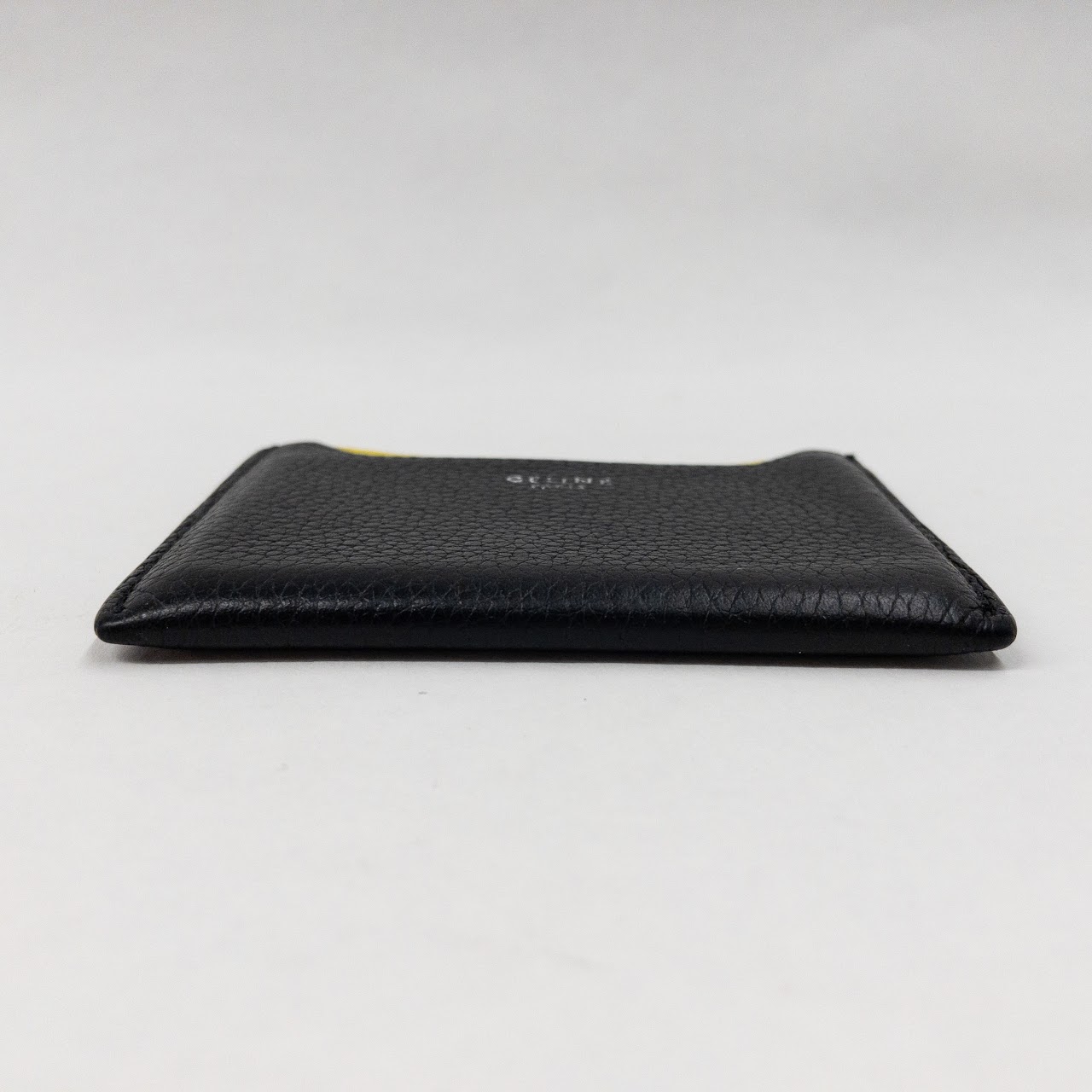 Céline Black & Yellow Two-Pocket Card Wallet