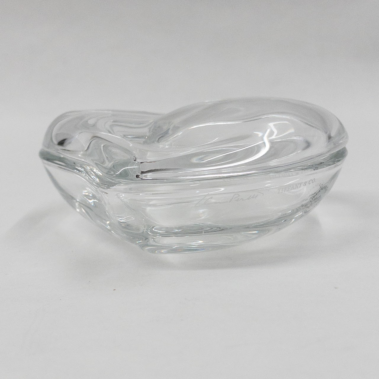 Tiffany & Co. Elsa Perretti Lead Crystal Heart Trinket Dish