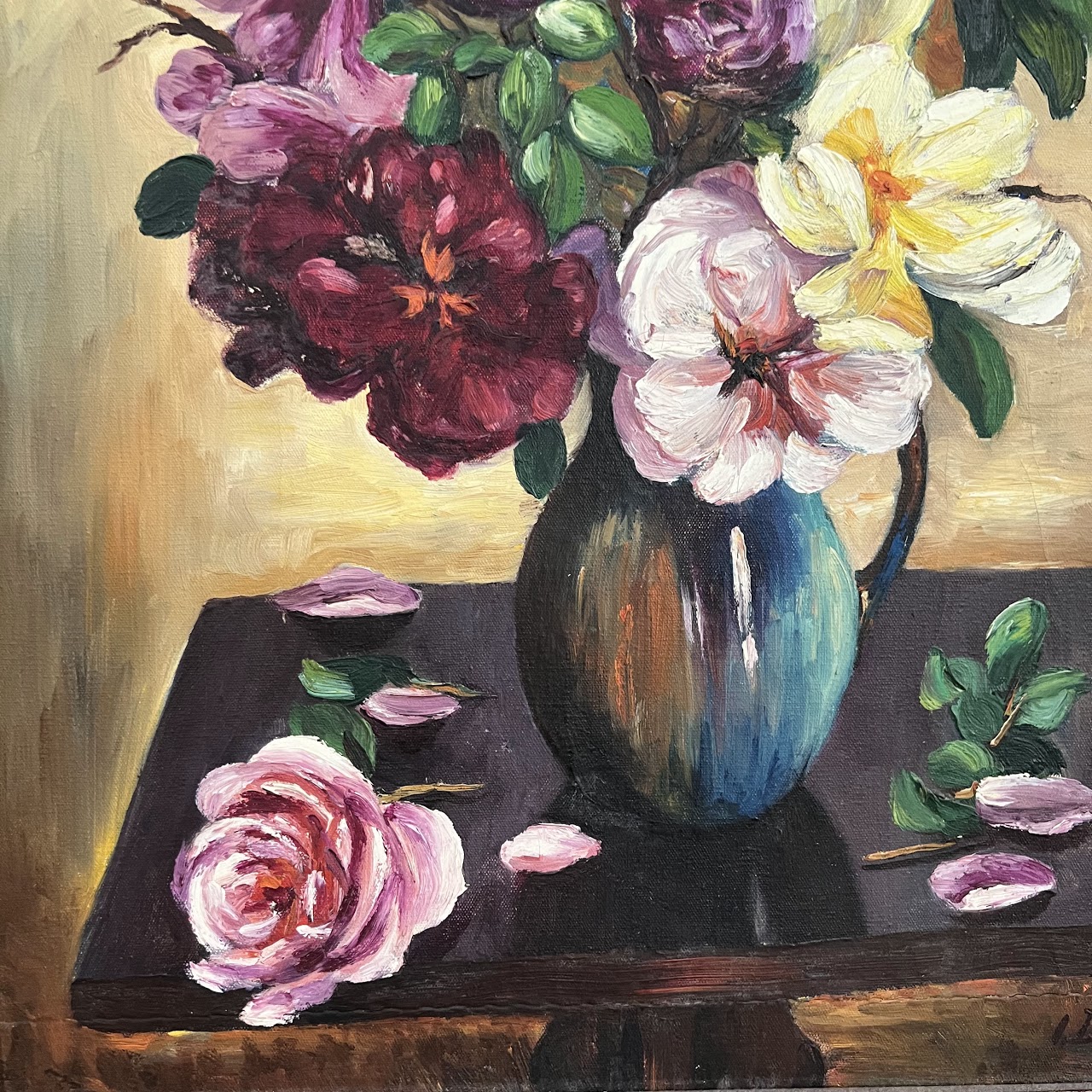 Donskoy Signed Still Life Oil Painting, 1948