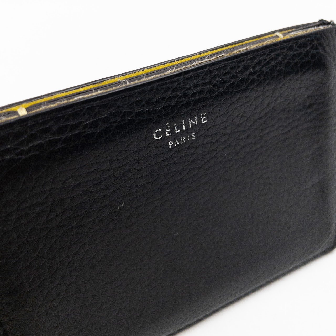 Céline Black & Yellow Three-Pocket Card Wallet