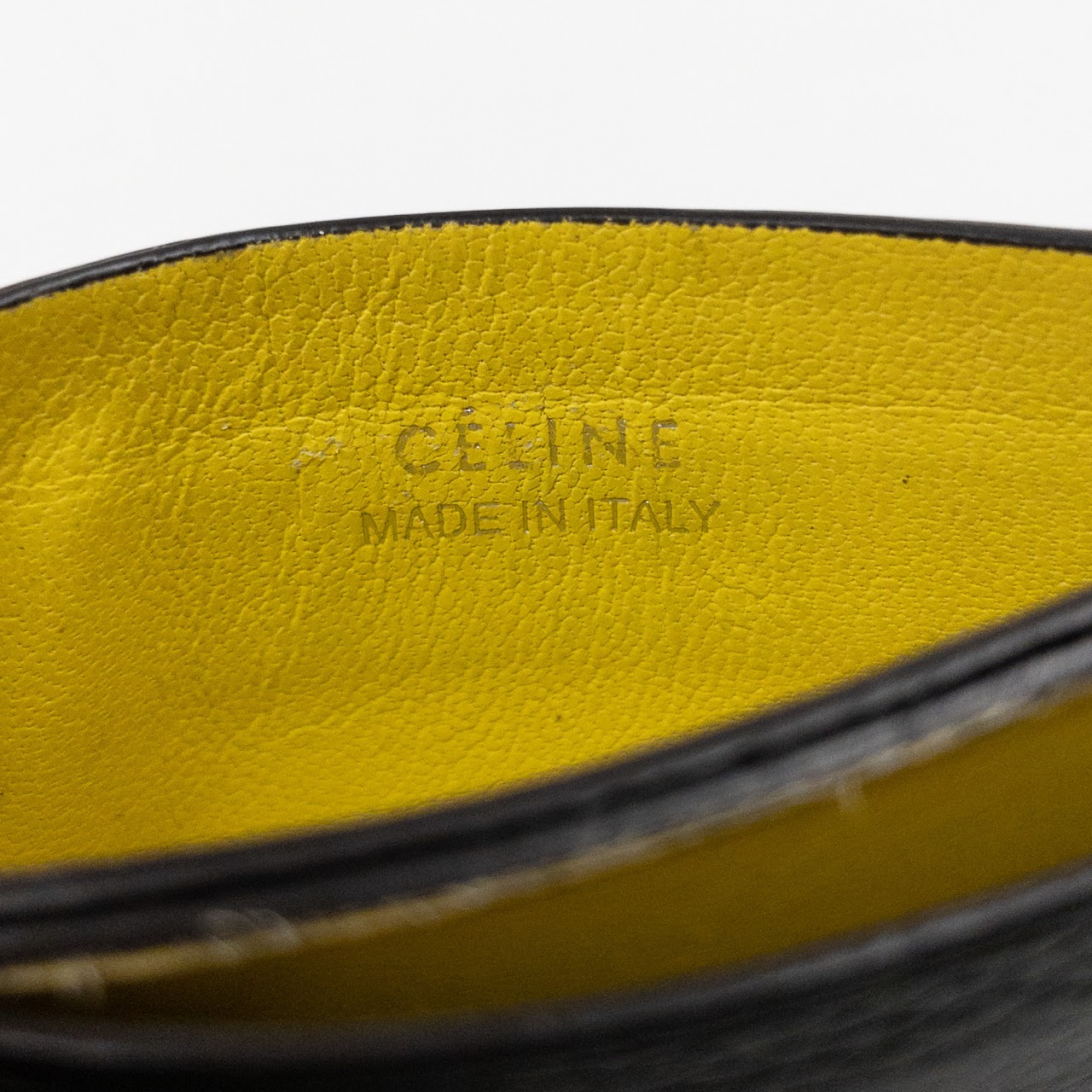 Céline Black & Yellow Three-Pocket Card Wallet