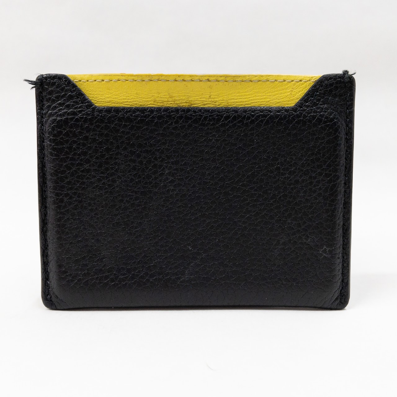 Céline Black & Yellow Two-Pocket Card Wallet