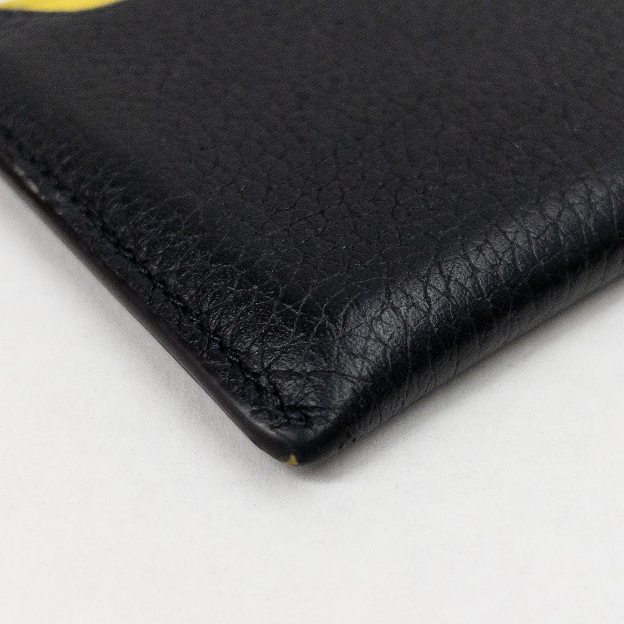 Céline Black & Yellow Two-Pocket Card Wallet