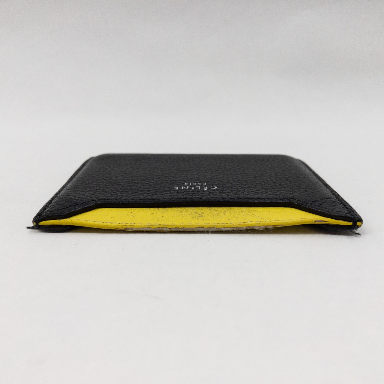 Céline Black & Yellow Two-Pocket Card Wallet