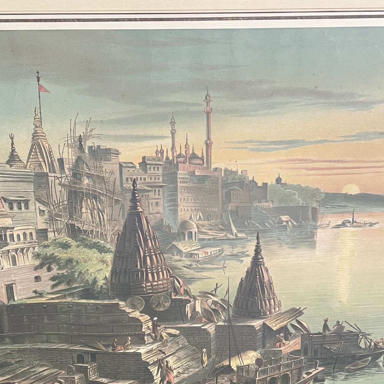 19th C. German F.E. Wachsmuth School Lithograph 'Benares'