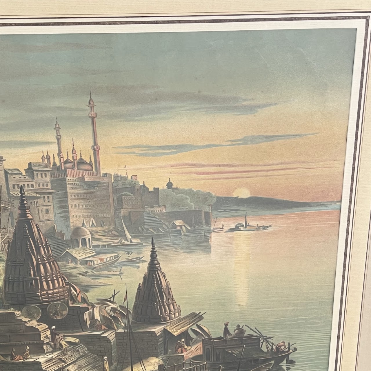 19th C. German F.E. Wachsmuth School Lithograph 'Benares'