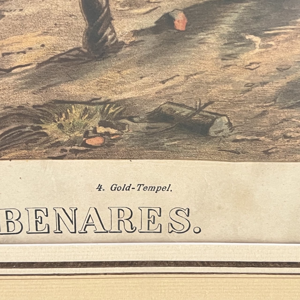 19th C. German F.E. Wachsmuth School Lithograph 'Benares'