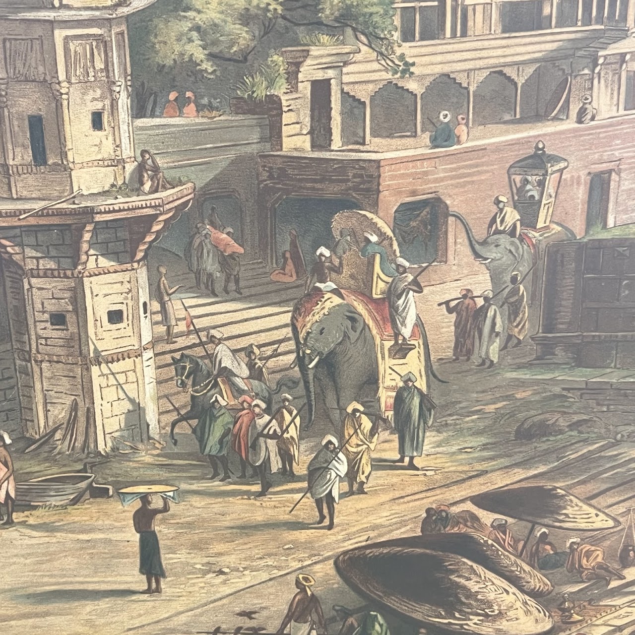 19th C. German F.E. Wachsmuth School Lithograph 'Benares'