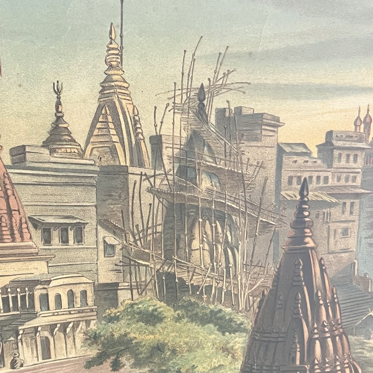 19th C. German F.E. Wachsmuth School Lithograph 'Benares'