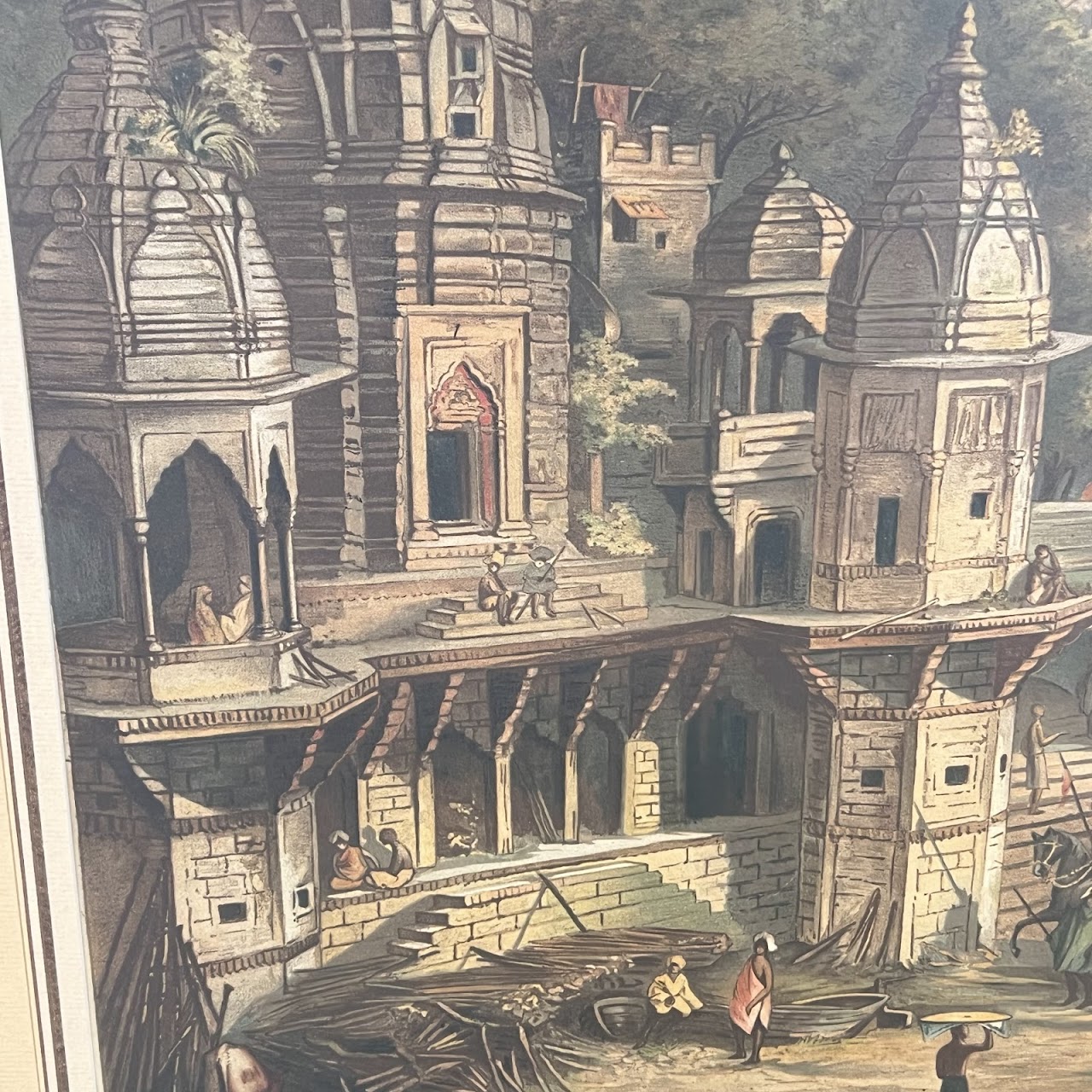 19th C. German F.E. Wachsmuth School Lithograph 'Benares'