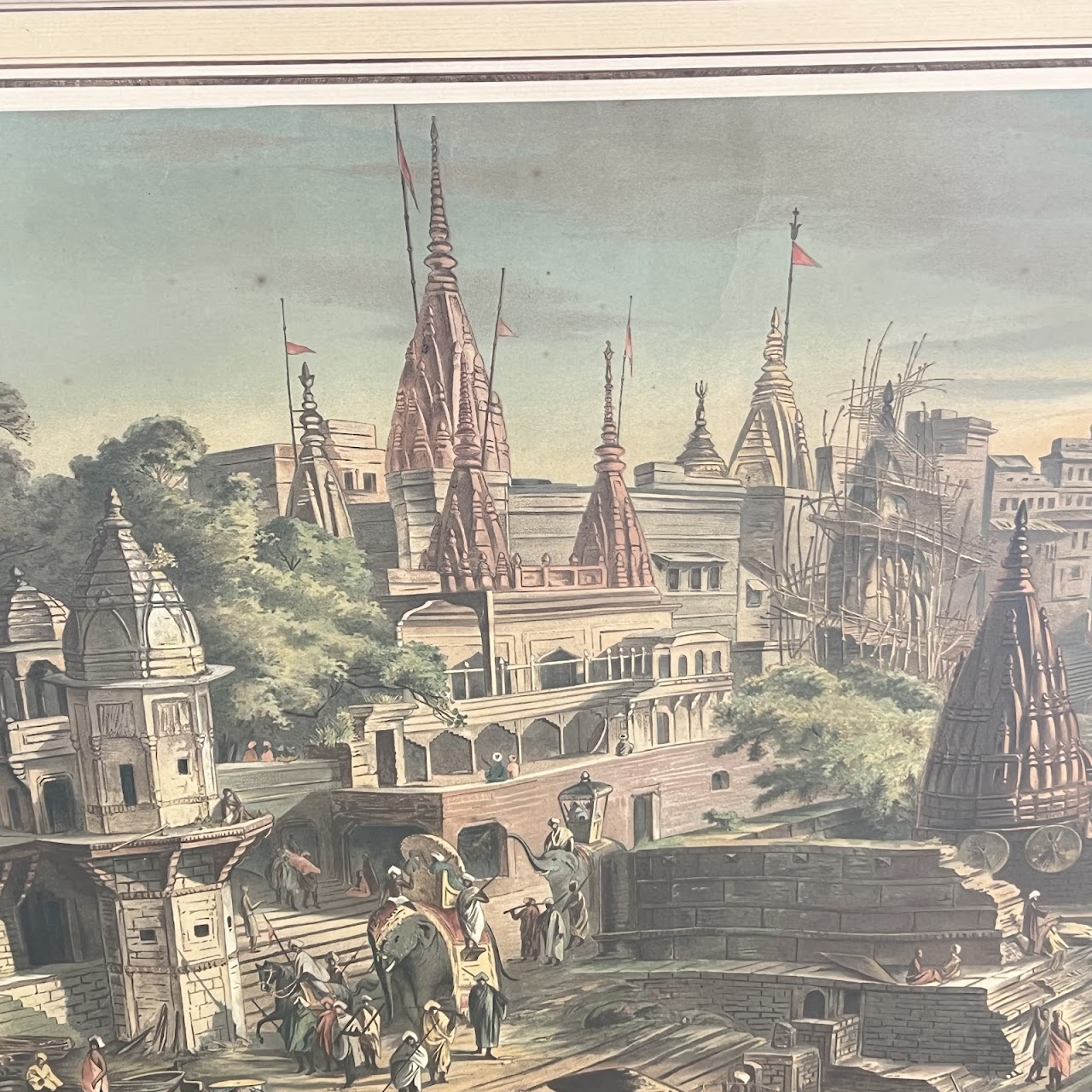 19th C. German F.E. Wachsmuth School Lithograph 'Benares'