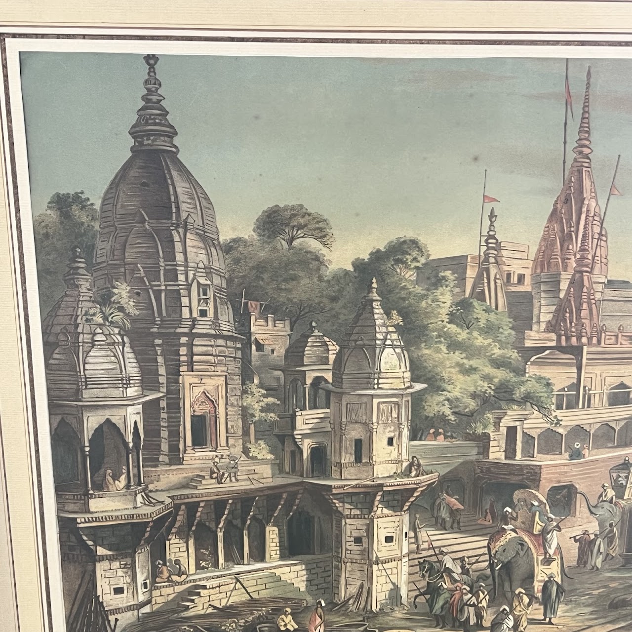 19th C. German F.E. Wachsmuth School Lithograph 'Benares'