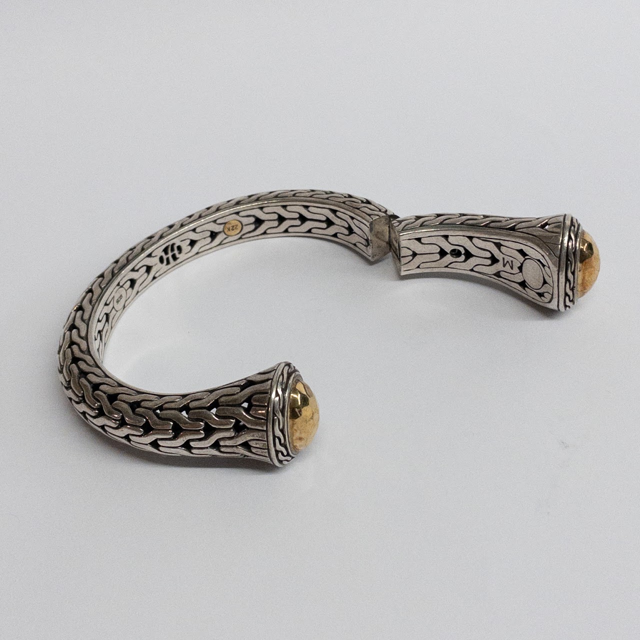 John Hardy Sterling Silver & 22K Gold Cuff Bracelet