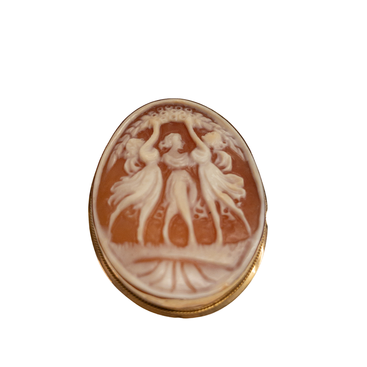 18K Gold Dancing Cameo Convertible Brooch