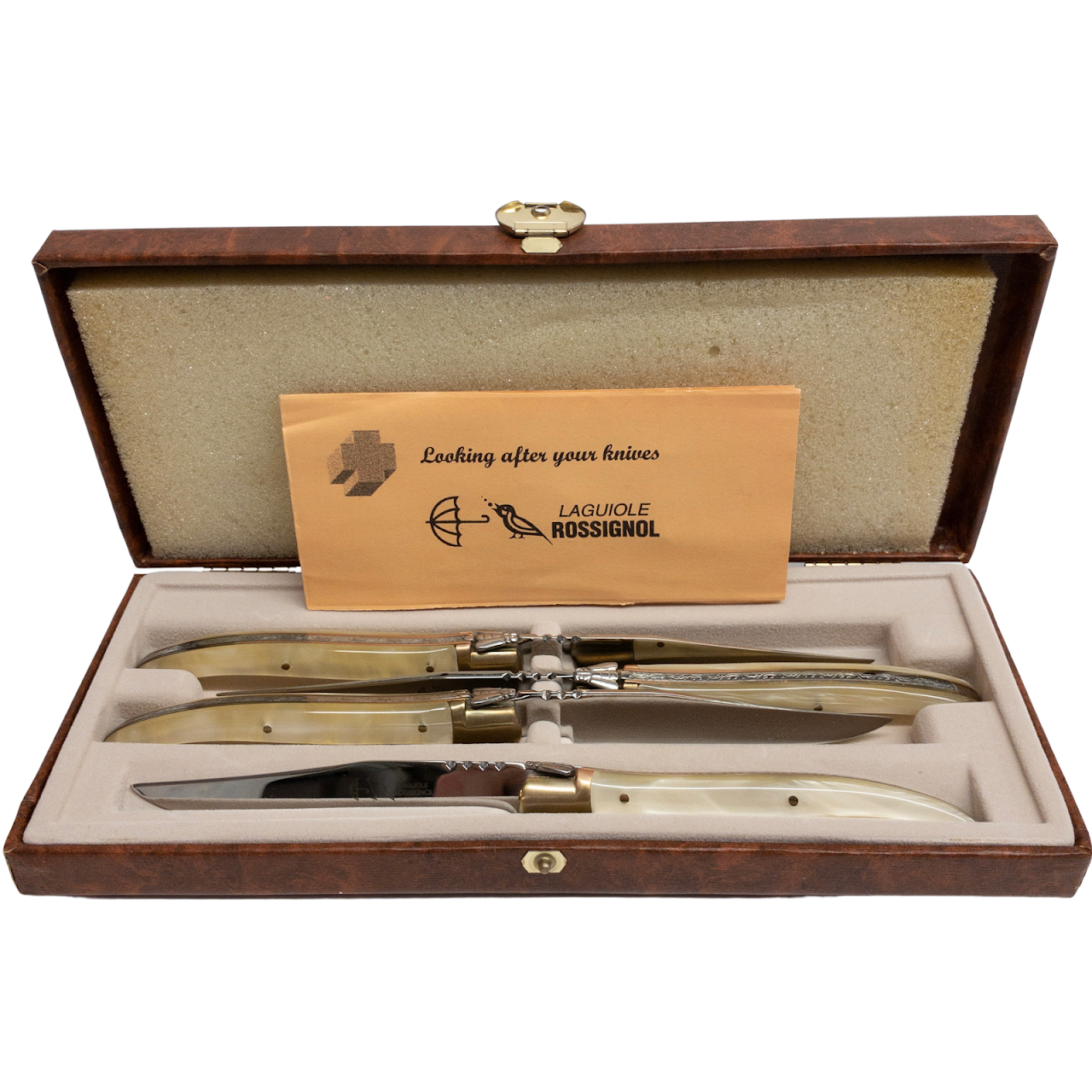 Laguiole Rossignol MINT 'Pearl' Handled Knife Set