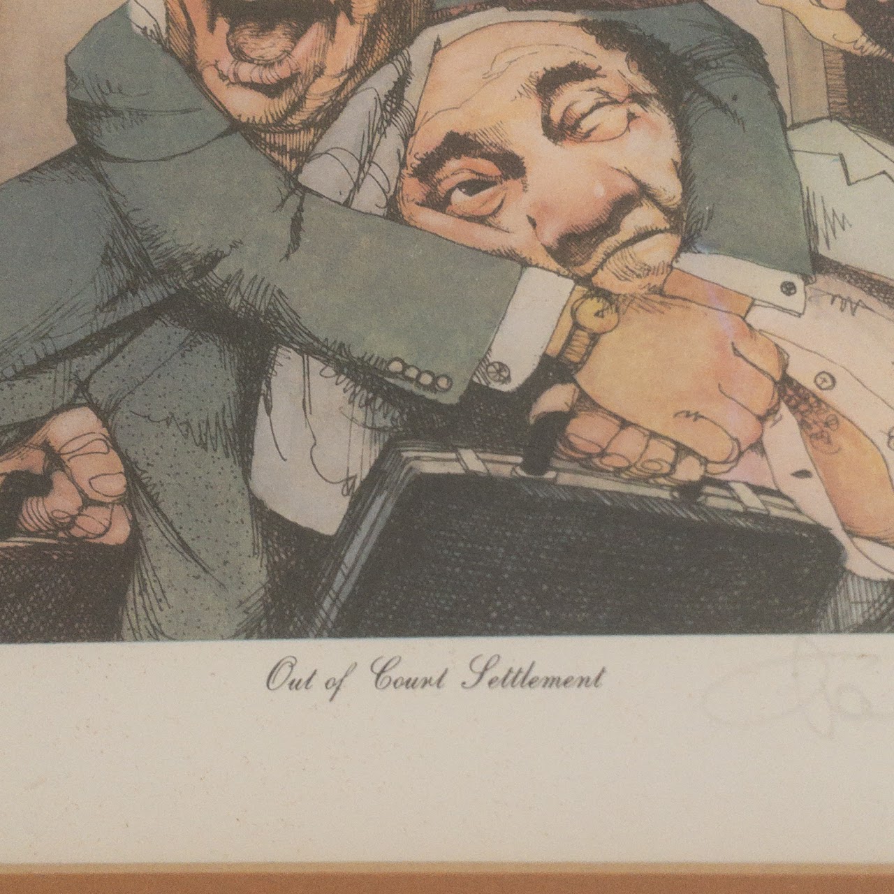 Charles Bragg Signed 'Out of Court Settlement' Print