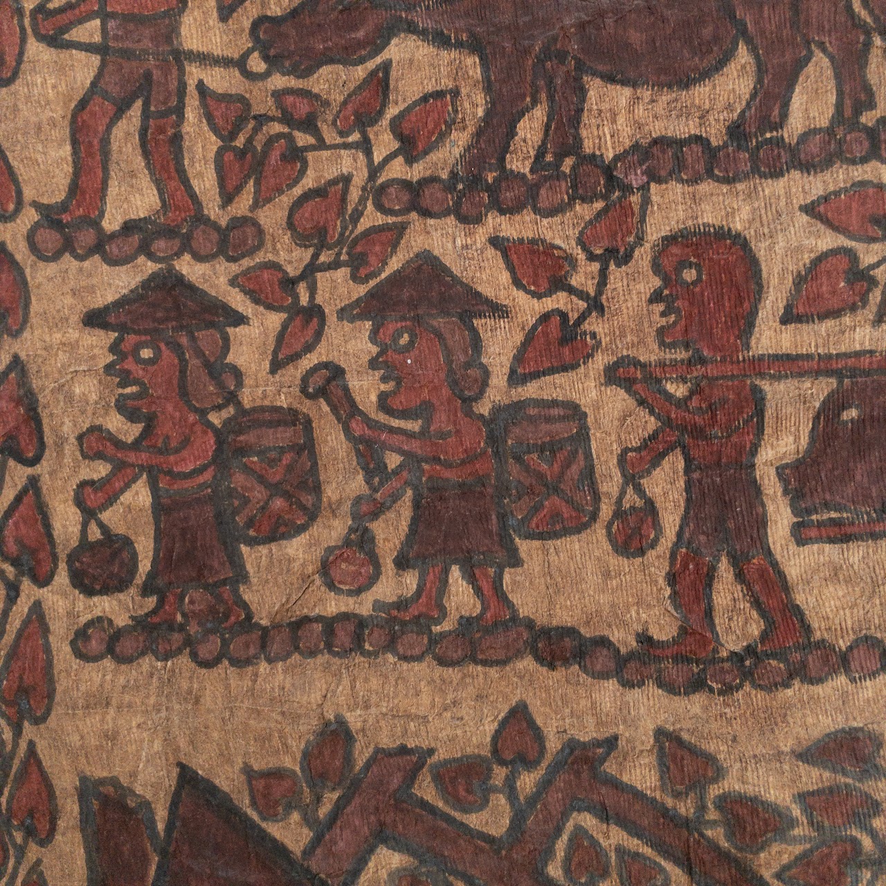 Largescale Indonesian Bark Cloth Painting