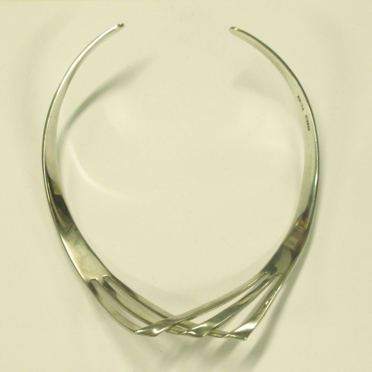 Sterling Silver Modernist Collar Necklace