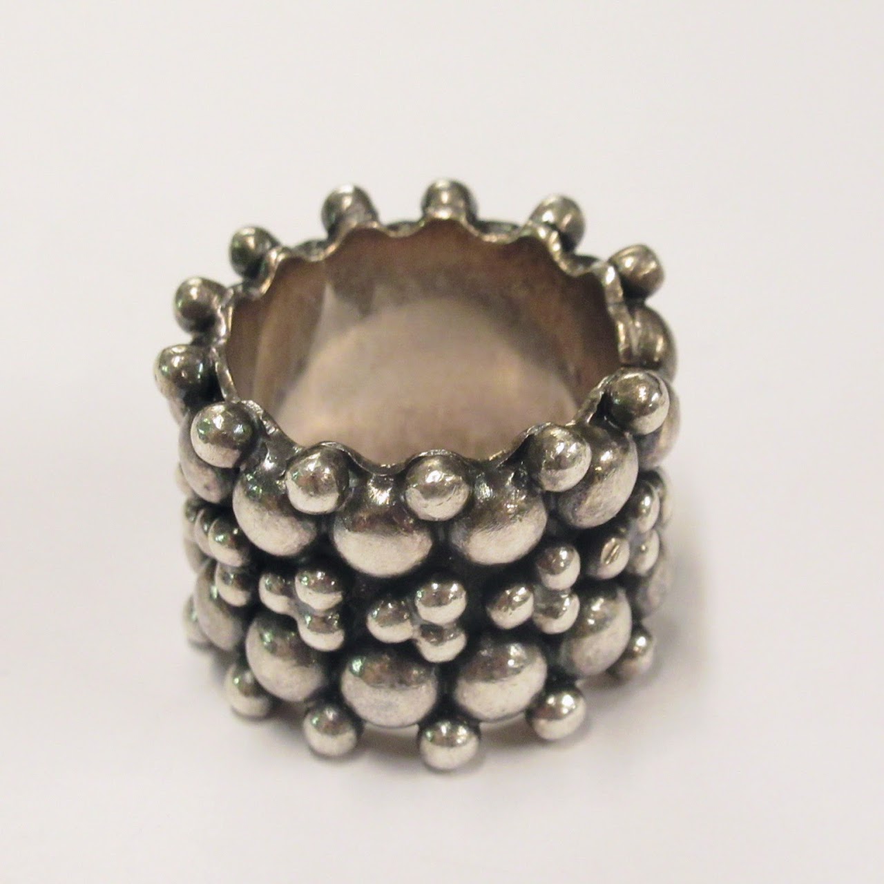 Sterling Silver Heavy Bubble Ring