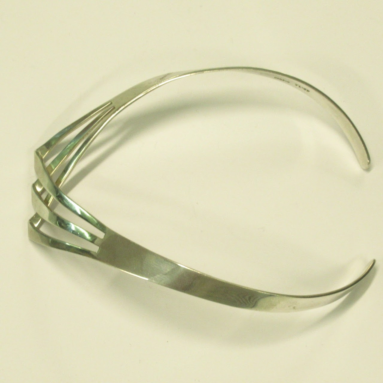 Sterling Silver Modernist Collar Necklace