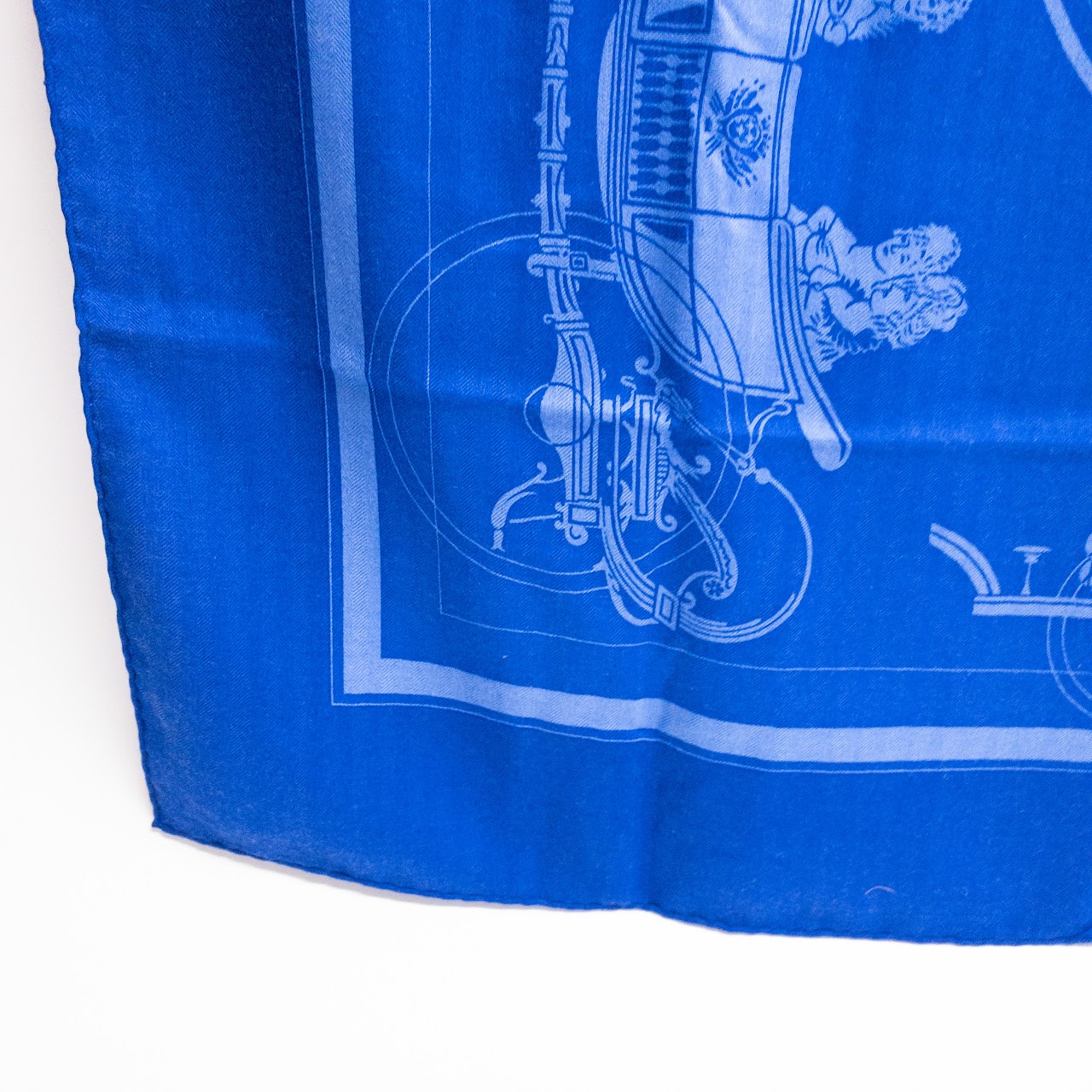 Hermès Blue Cashmere/Silk Scarf 90