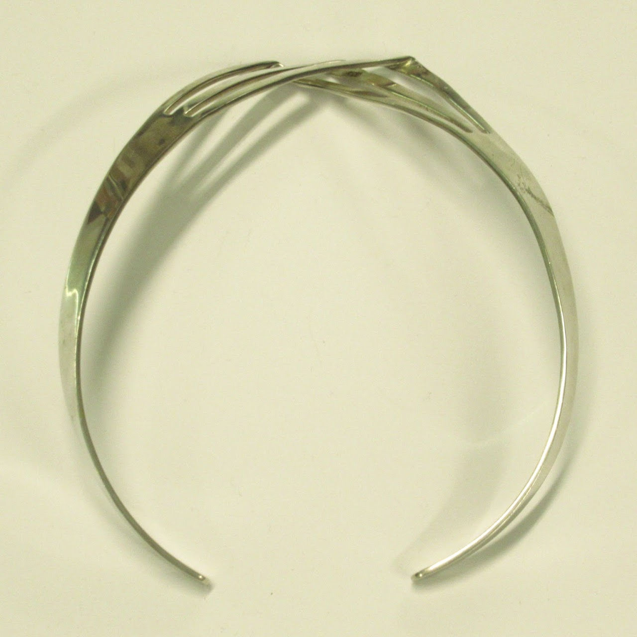 Sterling Silver Modernist Collar Necklace