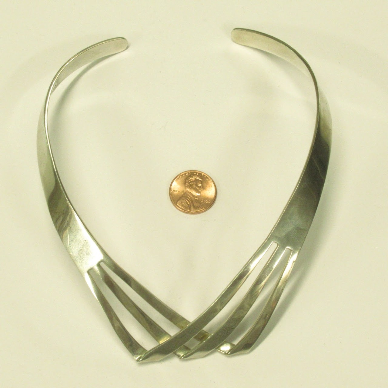 Sterling Silver Modernist Collar Necklace