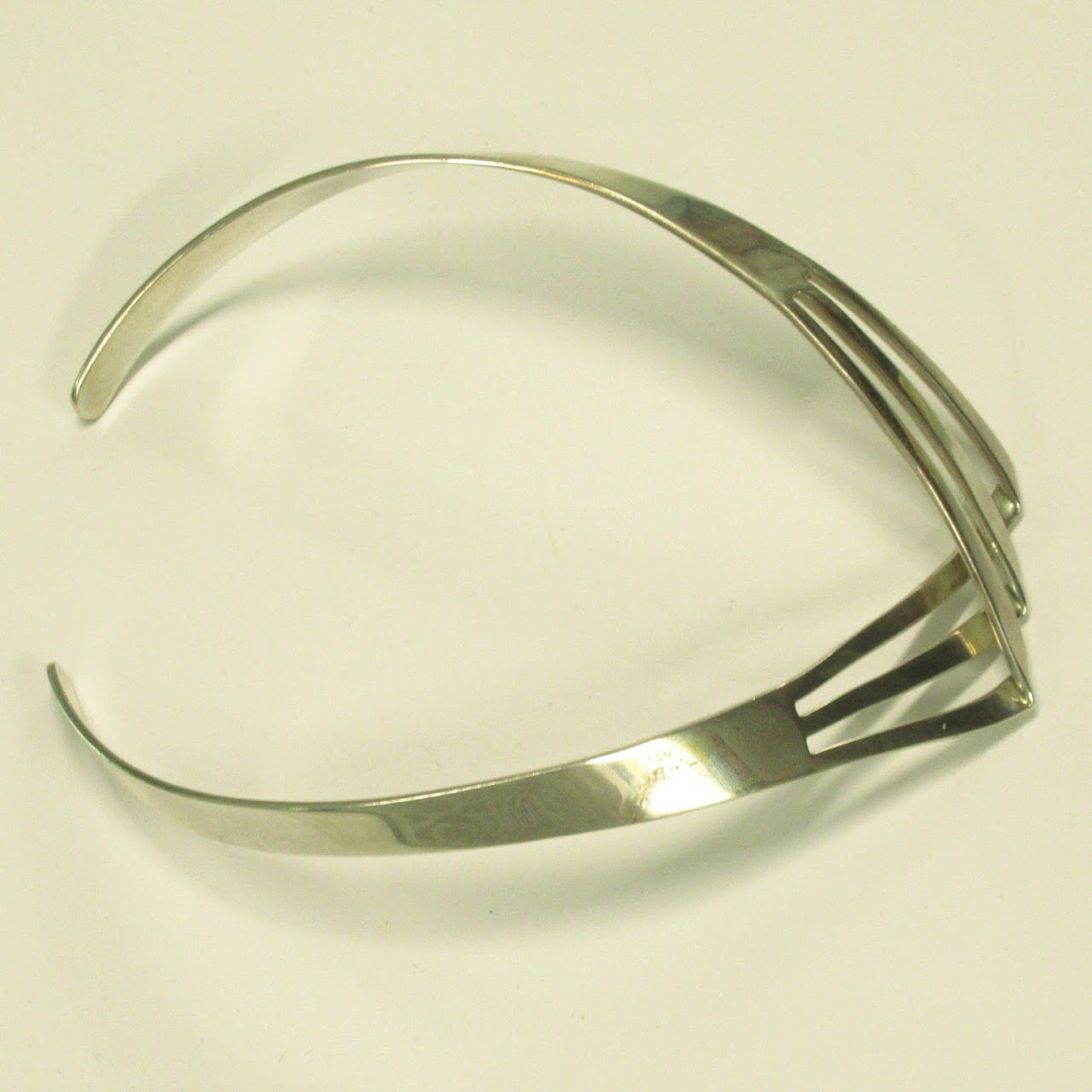 Sterling Silver Modernist Collar Necklace