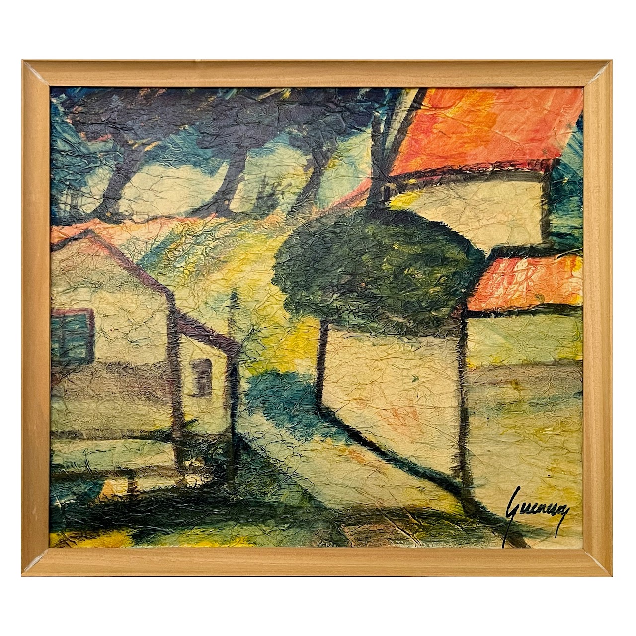 Expressionist Landscape Signed Oil Painting