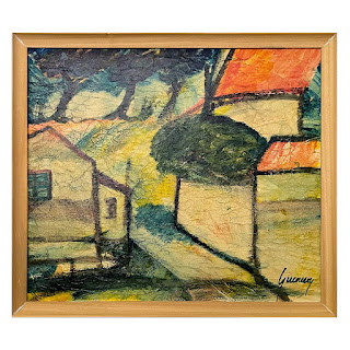 Expressionist Landscape Signed Oil Painting