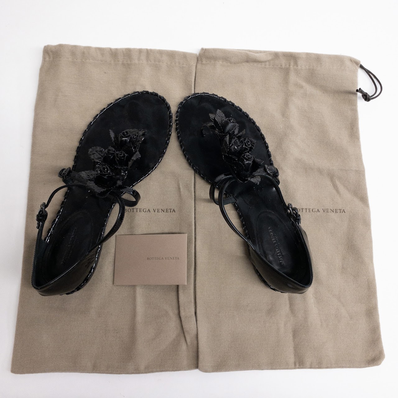 Bottega Veneta Patent Leather Flroal Sandals