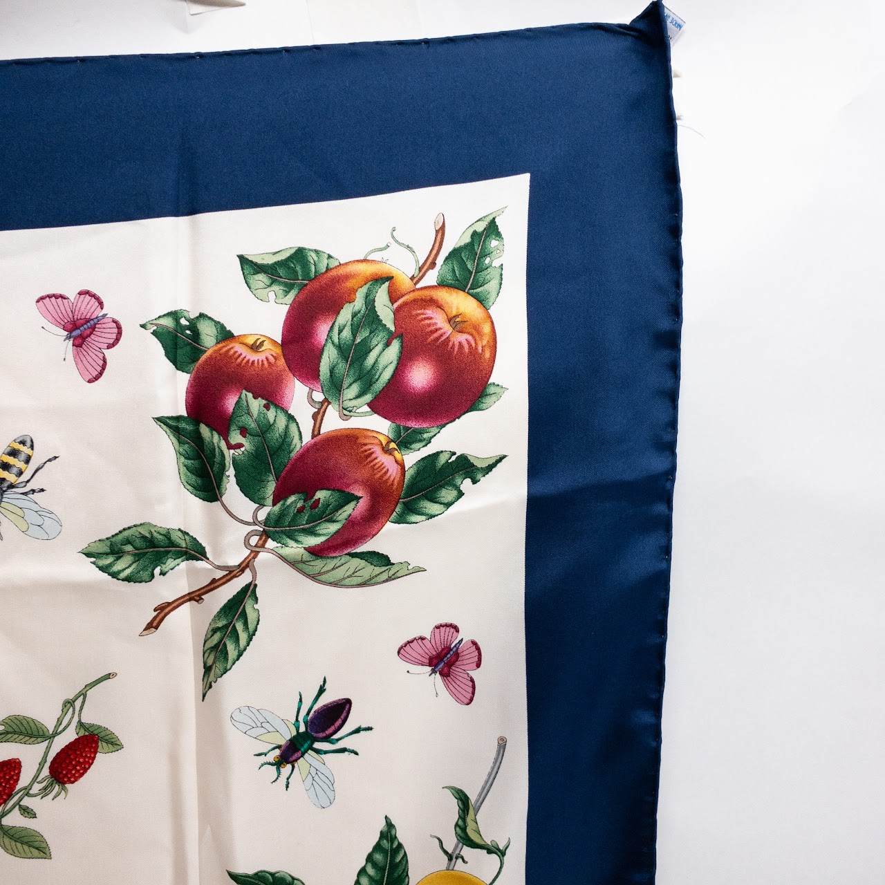 Gucci Vintage Fruit and Insect Silk Scarf