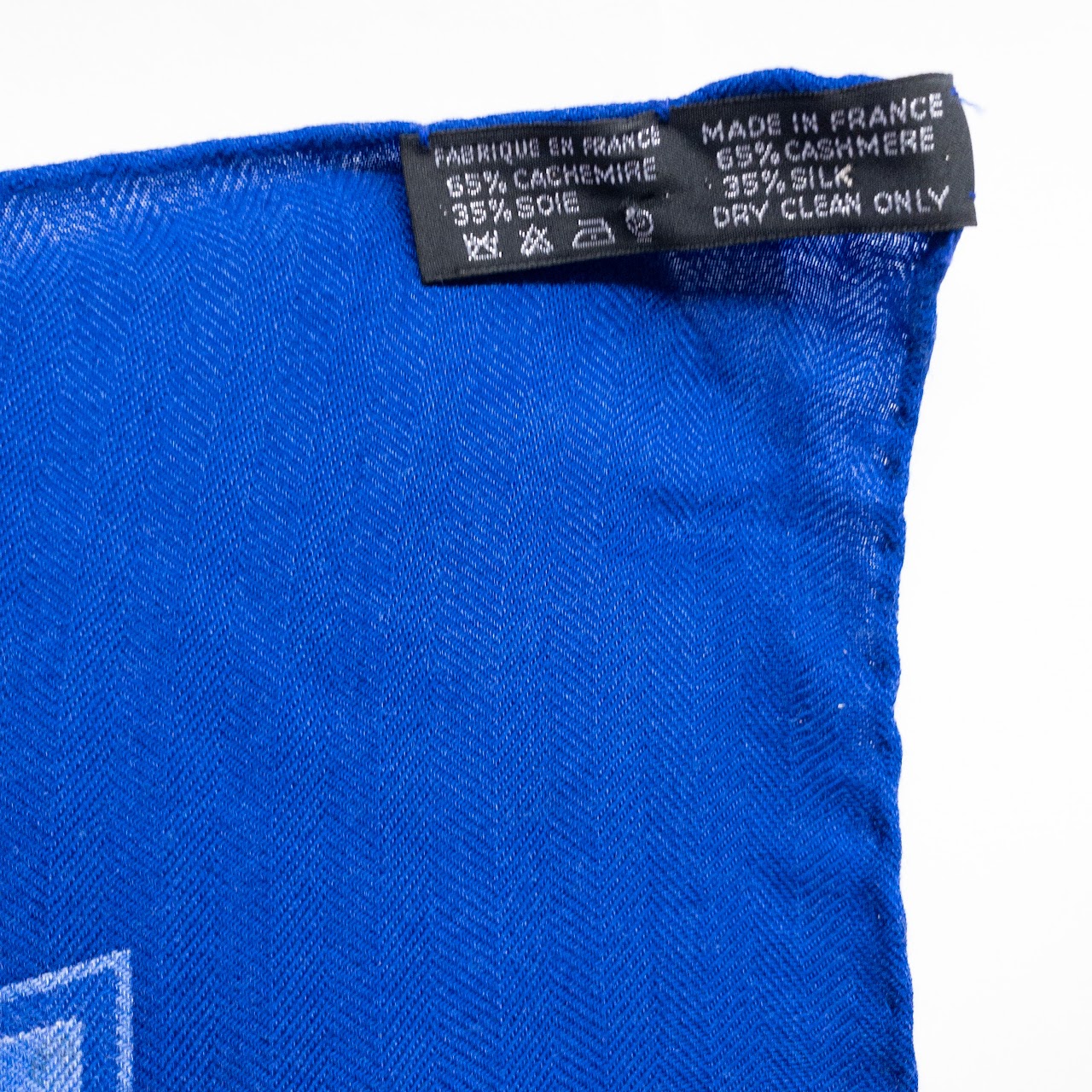 Hermès Blue Cashmere/Silk Scarf 90