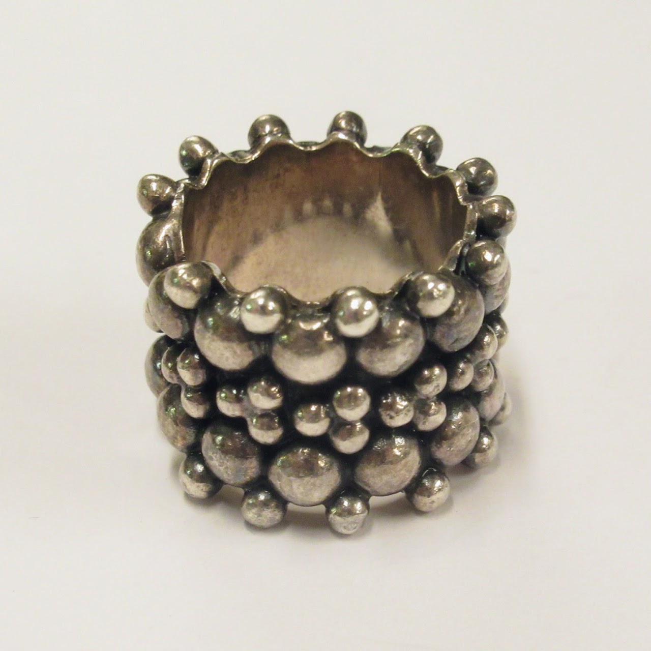 Sterling Silver Heavy Bubble Ring