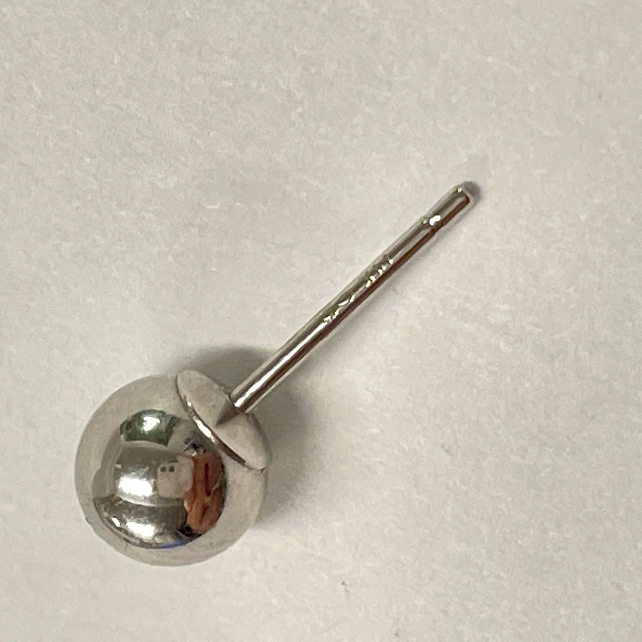 14K White Gold Ball Stud Earrings