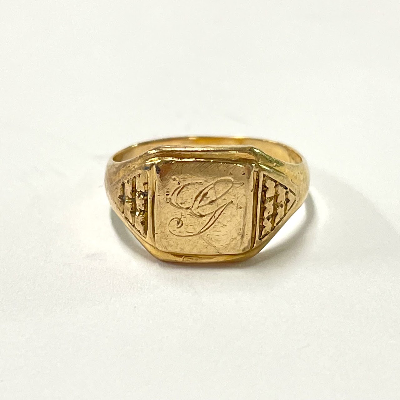 14K Gold Engraved Ring