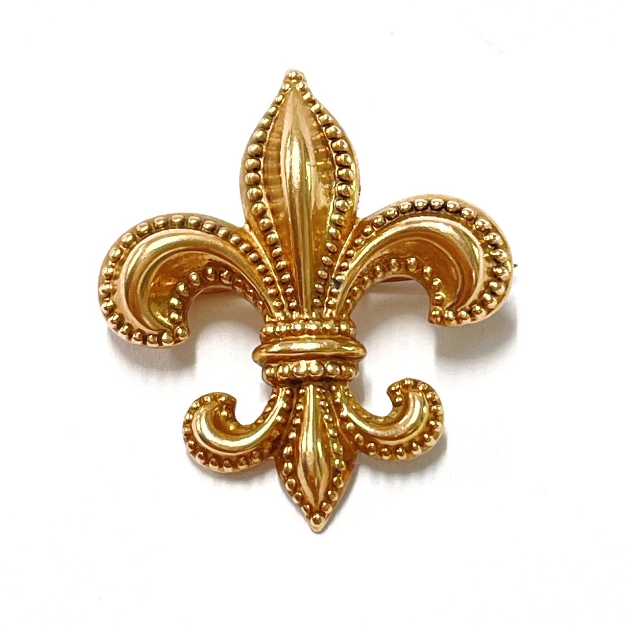 14K Rose Gold Fleur De Lis Brooch