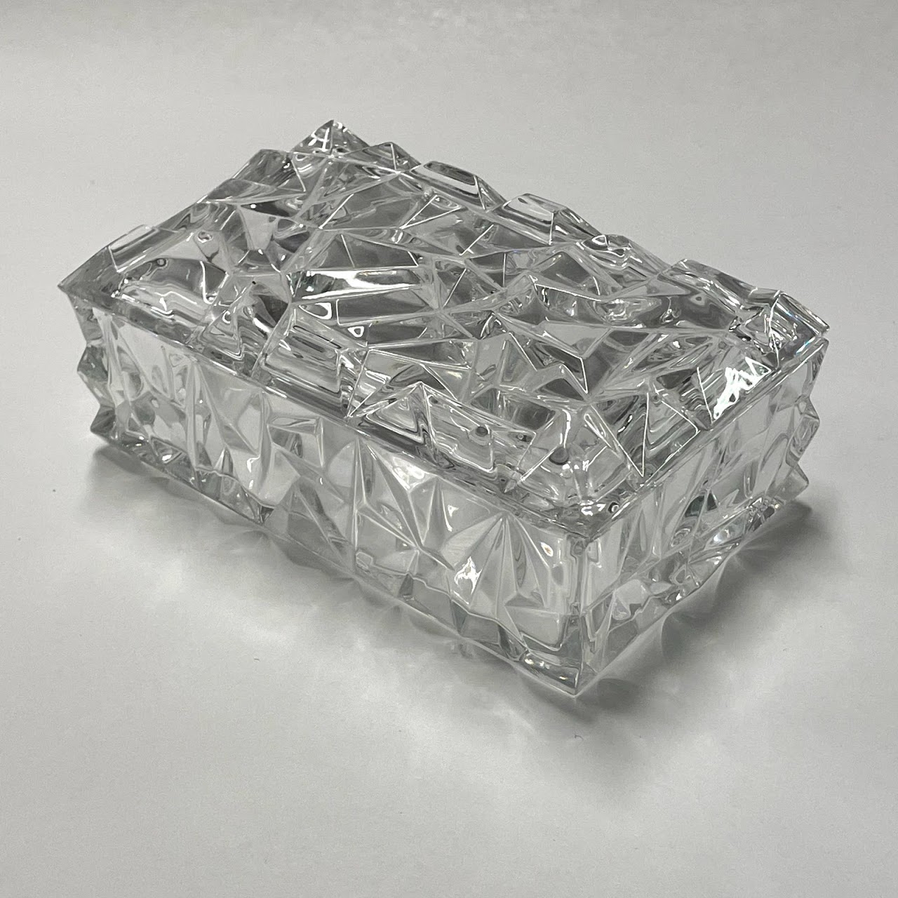 Tiffany & Co. Engraved "Black Enterprise" Rock Cut Crystal Lidded Box