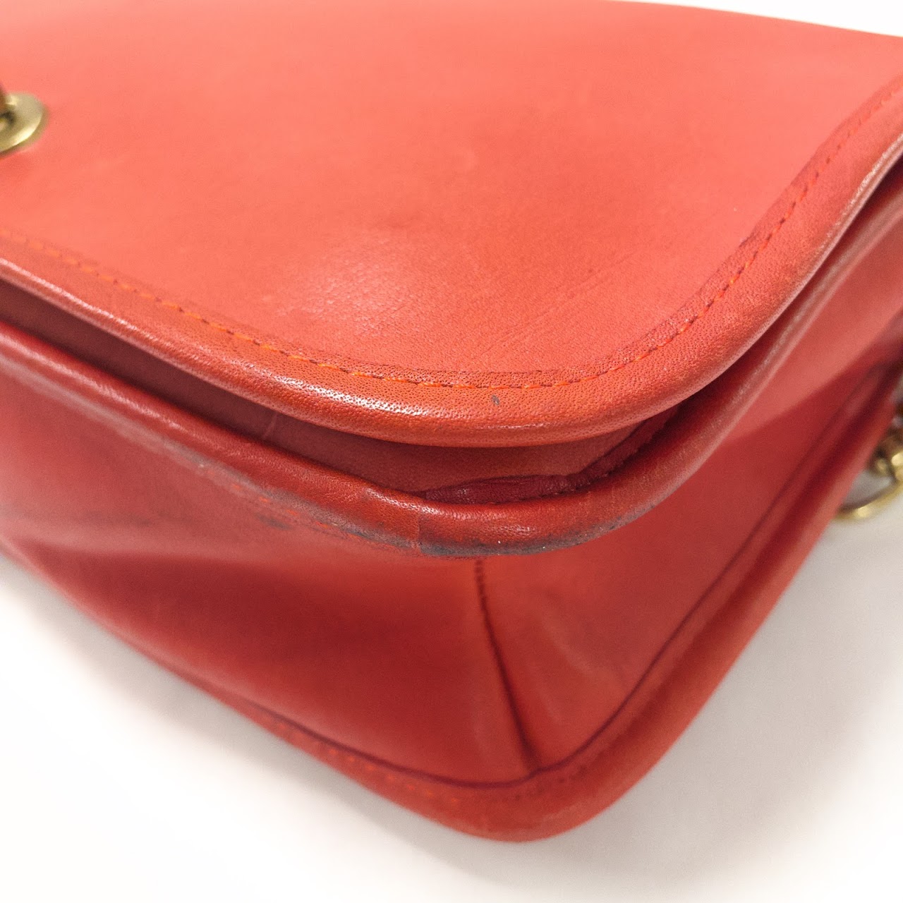 Coach Vintage Red Leather Classic Side Bag