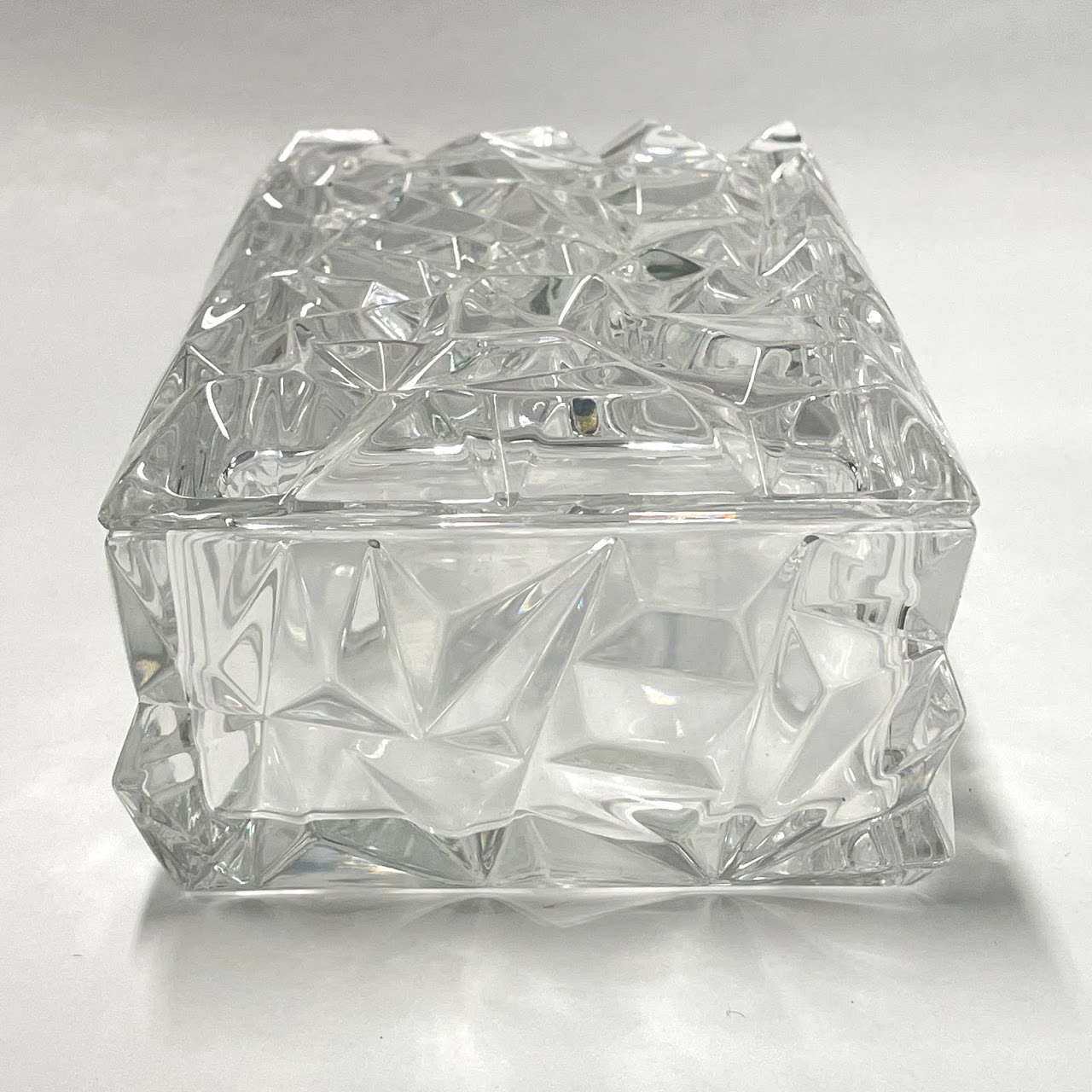 Tiffany & Co. Engraved "Black Enterprise" Rock Cut Crystal Lidded Box