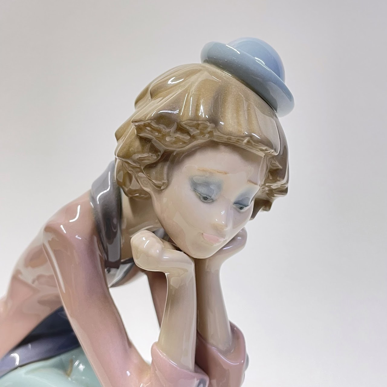 Lladró Pensive Sitting Clown with Accordion Figurine