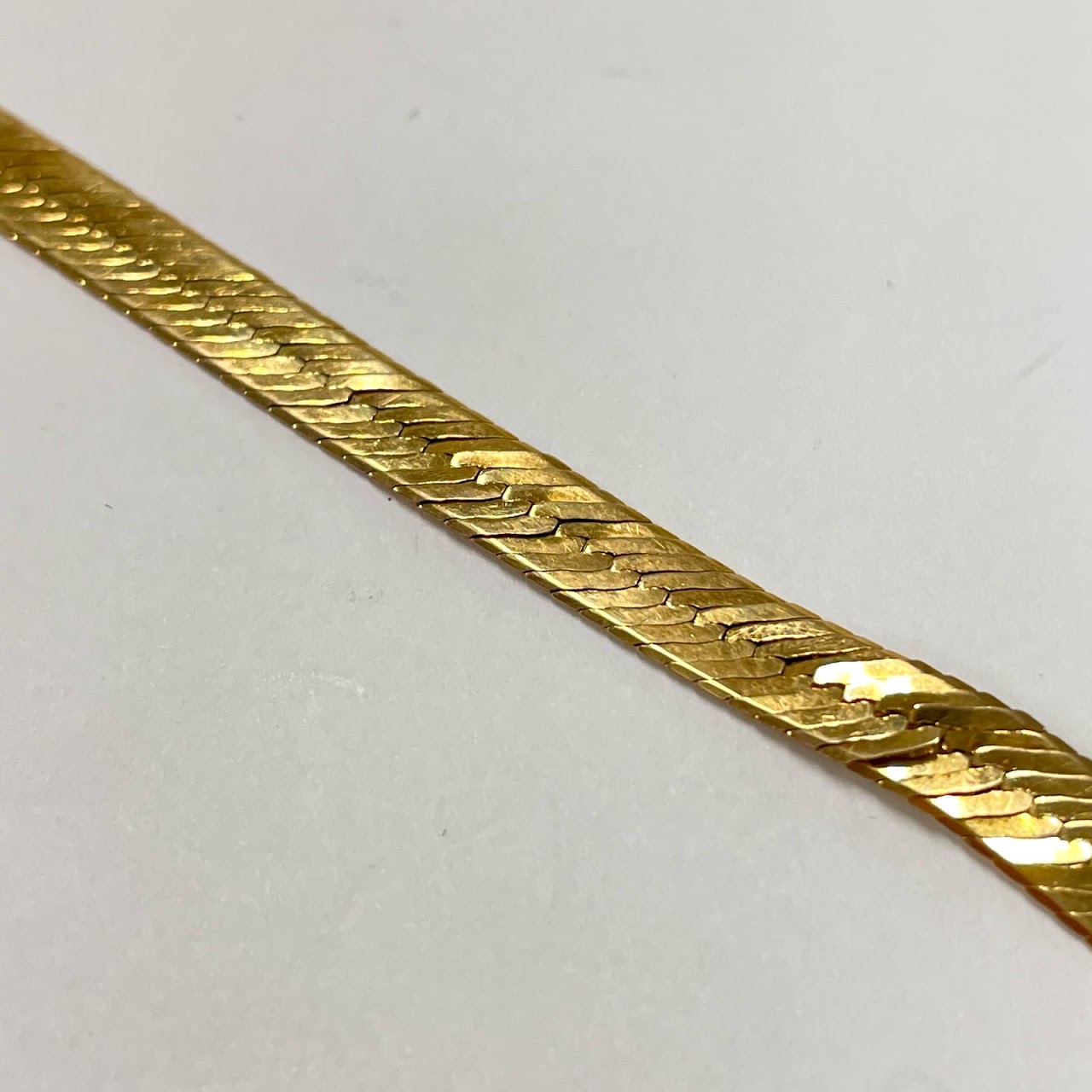 14K Gold Damaged Flat Chain Bracelet