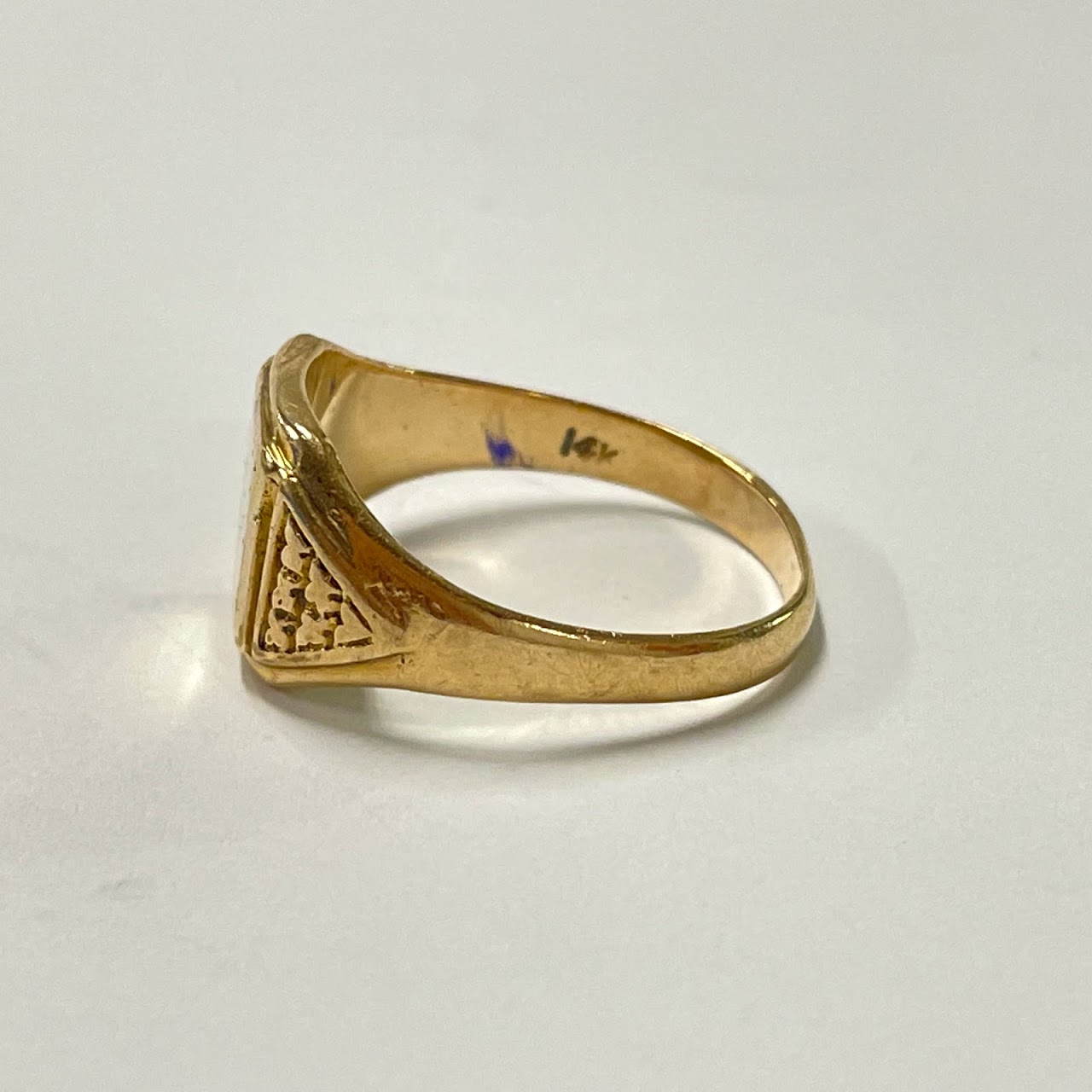 14K Gold Engraved Ring