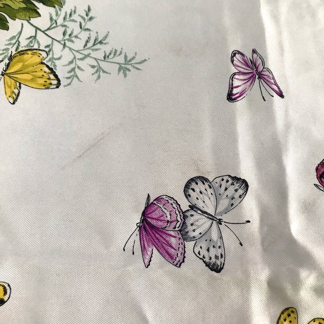 Gucci Vintage Botanical Butterfly Silk Scarf