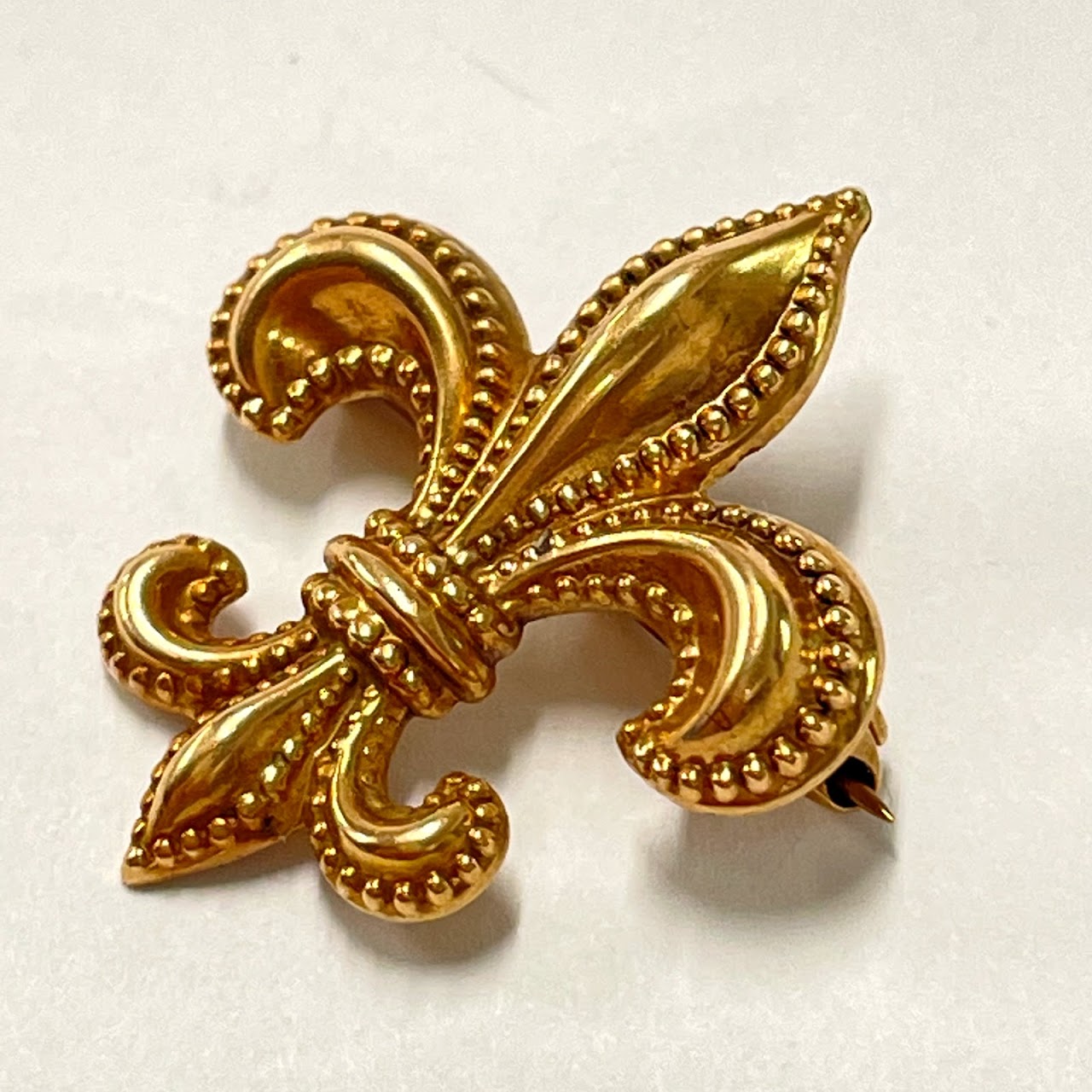 14K Rose Gold Fleur De Lis Brooch